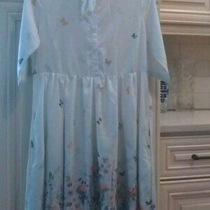 New white floral garden wedding event dress